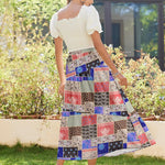 Zeagoo Maxi Skirts Boho Pleated A-Line Flowy Swing Skirt