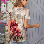 Zeagoo Women Tunic Tops Dressy Casual Short Sleeve Floral Shirts