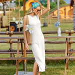 Zeagoo Maxi Dresses Summer Dress Sleeveless Beach Dress (DE Only)