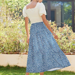 Zeagoo Maxi Skirts Boho Pleated A-Line Flowy Swing Skirt