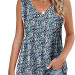Zeagoo Pleated Tank Tops Loose Fit V Neck Sleeveless Tops