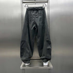 Loose-fitting Curved Elastic Waist Casual Pants