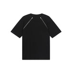 Zipper Shoulder Pad T-shirt