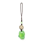 Buddha Stones Natural Chalcedony Fox Harmony Phone Hanging Decoration