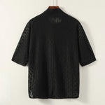 Stacked collar Thin Hollow T-shirt
