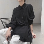 Loose Slit-buttoned Two-way Shirt