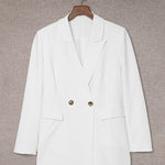 Zeagoo Double Breasted Button Down Office Work Wear Solid Blazer Jacket