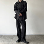 Statement Drawstring Lapel Long Sleeve Shirt