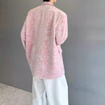Velvet Sequined Shoulder Pad Loose Casual Blazer