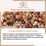 Buddha Stones Natural Tiger Eye Red Agate Dragon Vein Agate Stone Vajra Dorje Power Healing Bracelet Car Decoration