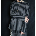 Loose-fitting Striped T-shirt with Dropped Shoulders