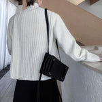 Stand-up Collar Metal-trimmed Knit Cardigan