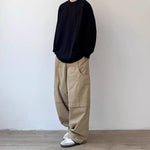 320G Solid Color Crew Neck Long Sleeve T-Shirt