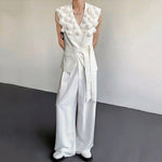 Design Three-dimensional Rose Sleeveless Suit Vest