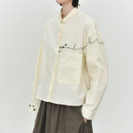 Women's Line Embroidered Collared Shirt