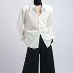 Sequined Casual Loose Peak Collar Shirt