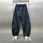 Loose-fitting Curved Elastic Waist Casual Pants