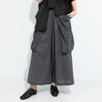 Womenâ€˜s Vertical Striped Wide-leg Cropped Trousers