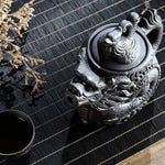 Buddha Stones Vintage Dragon Phoenix Ceramic Teapot