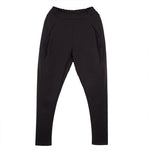 Solid Color Elastic Waist Casual Trousers