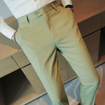 Casual Slim-fit Drape Suit Trousers