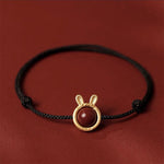 Buddha Stones Handmade Rabbit Tiger Cinnabar Keep Away Evil Spirits Braided String Bracelet (Extra 30% Off | USE CODE: FS30)