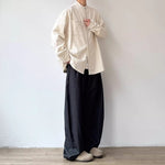 Stand Collar Solid Color Loose Casual Shirt