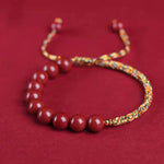 Buddha Stones Natural Cinnabar King Kong Knot Blessing String Bracelet (Extra 35% Off | USE CODE: FS35)