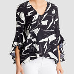 Zeagoo Zeagoo Women's Chiffon Flutter Sleeve V-Neck Tunic Blouse T-Shirt Casual Chic Elegant Top