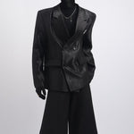 Double-breasted Casual Pleated Blazer