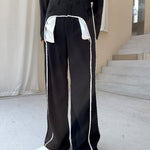 Black White Contrast Casual Pants