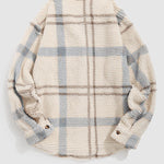 Men's Vintage Plaid Fleece Lapel Jacket