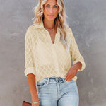 Zeagoo Long Sleeve Button Up Shirt Summer Sheer Tulle Top for Women Casual Loose Business Casual 2026 | Under