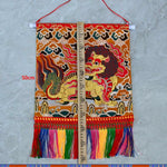 Buddha Stones Feng Shui Kirin Spiritual Colorful Tassel Wall Art
