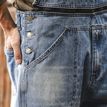 Vintage Loose Cargo Denim Overalls with Detachable Straps
