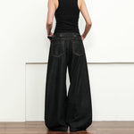 American Retro Casual Scimitar Wide-leg Jeans