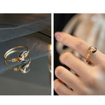 Buddha Stones Natural Tridacna Stone Moon 14K Gold Blessing Ring (Extra 30% Off | USE CODE: FS30)