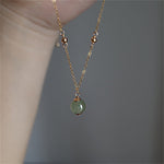 Buddha Stones 14k Gold Plated Hetian Jade Luck Beaded Necklace Pendant (Extra 35% Off | USE CODE: FS35)