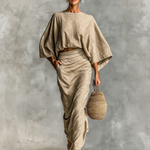 Selene | Soft Batwing Top and Maxi Skirt Two-Piece Set