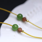 Buddha Stones Natural Hetian Jade Small Bag Pattern Prosperity String Necklace Pendant