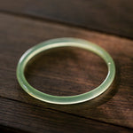 Buddha Stones Natural Green Chalcedony Strength Courage Cuff Bangle Bracelet
