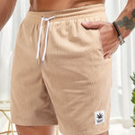 3 Pieces Corduroy Drawstring Shorts