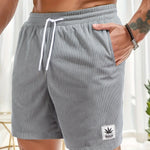 3 Pieces Corduroy Drawstring Shorts