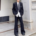 Gypsophila Pearl Necklace Jacket Flared Trousers Two-piece Set