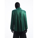 Reflective Starry Mesh Shoulder-Pad Shirt