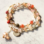 Buddha Stones Colorful Rutilated Quartz Double Wrap Spiritual Growth Bead Bracelet