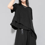 Women's Batwing Loose-fitting Waist Patchwork T-shirt