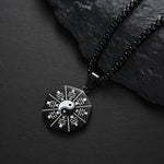Buddha Stones Bagua Yin Yang Titanium Steel Balance Necklace Pendant