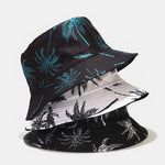 Double Side Reversible Palm Tree Pattern Bucket Hat