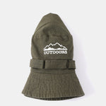 Mountain Pattern Bucket Hat With Chin Strap